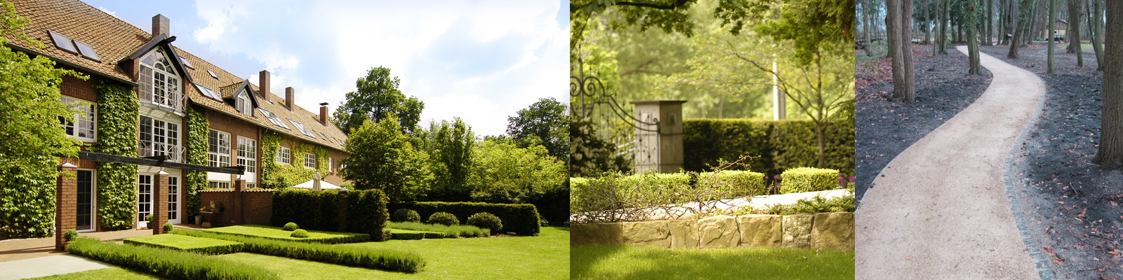 Weitläufige Gartenanlage eines Landhauses
